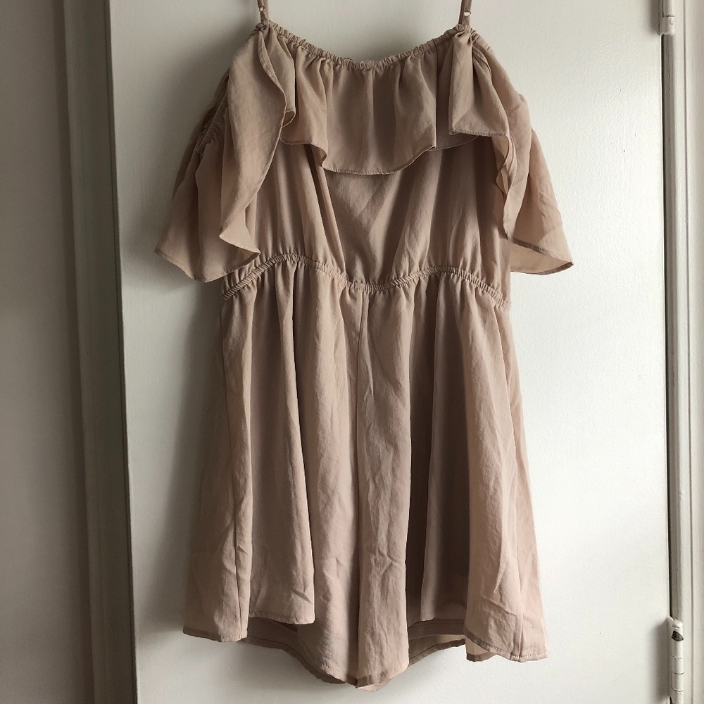 Tan Flounce Romper